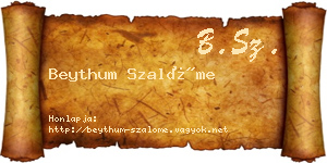 Beythum Szalóme névjegykártya